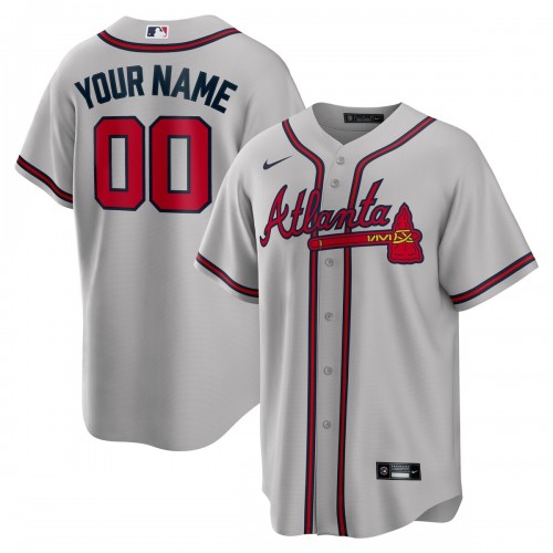 Atlanta Braves Nike Road Custom Replica Jersey - Gray Atlanta Braves Nike Road Custom Replica Jersey - Gray