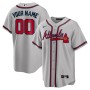 Atlanta Braves Nike Road Custom Replica Jersey - Gray Atlanta Braves Nike Road Custom Replica Jersey - Gray