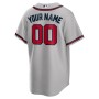 Atlanta Braves Nike Road Custom Replica Jersey - Gray Atlanta Braves Nike Road Custom Replica Jersey - Gray