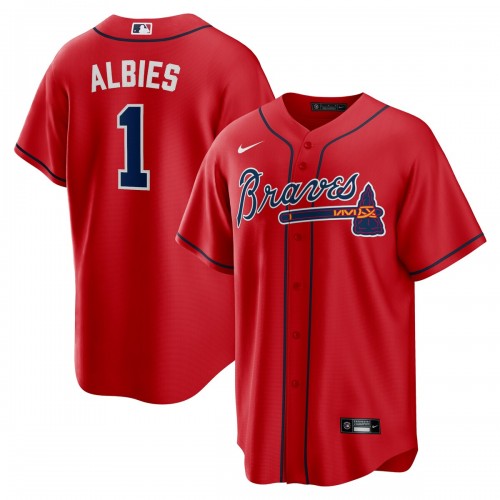 Ozzie Albies Atlanta Braves Nike Alternate Replica Player Name Jersey - Red Ozzie Albies Atlanta Braves Nike Alternate Replica Player Name Jersey - Red