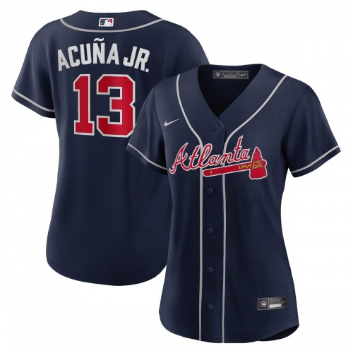 Ronald Acuna Jr. Atlanta Braves Nike Women's Alternate Replica Player Jersey - Navy Ronald Acuna Jr. Atlanta Braves Nike Women's Alternate Replica Player Jersey - Navy