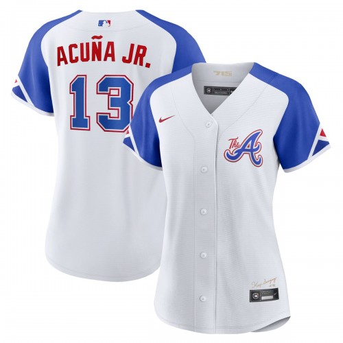Ronald Acuña Jr. Atlanta Braves Nike Women's City Connect Replica Player Jersey - White Ronald Acuña Jr. Atlanta Braves Nike Women's City Connect Replica Player Jersey - White