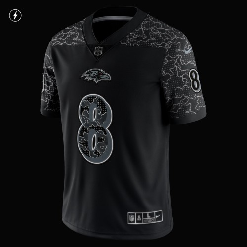 Lamar Jackson Baltimore Ravens Nike RFLCTV Limited Jersey - Black Lamar Jackson Baltimore Ravens Nike RFLCTV Limited Jersey - Black