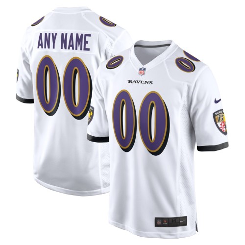 Baltimore Ravens Nike Custom Game Jersey - White Baltimore Ravens Nike Custom Game Jersey - White