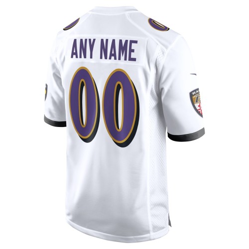 Baltimore Ravens Nike Custom Game Jersey - White Baltimore Ravens Nike Custom Game Jersey - White