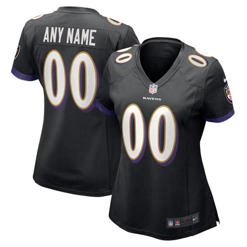 Baltimore Ravens Nike Women's Alternate Custom Game Jersey - Black Baltimore Ravens Nike Women's Alternate Custom Game Jersey - Black