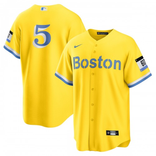 Enrique Hernandez Boston Red Sox Nike 2021 City Connect Replica Player Jersey - Gold/Light Blue Enrique Hernandez Boston Red Sox Nike 2021 City Connect Replica Player Jersey - Gold/Light Blue