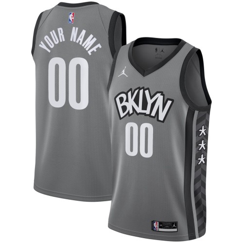 Brooklyn Nets Jordan Brand Swingman Custom Jersey - Statement Edition - Gray Brooklyn Nets Jordan Brand Swingman Custom Jersey - Statement Edition - Gray