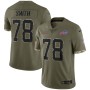 Bruce Smith Buffalo Bills 2022 Salute To Service Retired Player Limited Jersey - Olive Bruce Smith Buffalo Bills 2022 Salute To Service Retired Player Limited Jersey - Olive