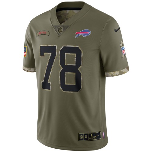 Bruce Smith Buffalo Bills 2022 Salute To Service Retired Player Limited Jersey - Olive Bruce Smith Buffalo Bills 2022 Salute To Service Retired Player Limited Jersey - Olive