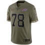 Bruce Smith Buffalo Bills 2022 Salute To Service Retired Player Limited Jersey - Olive Bruce Smith Buffalo Bills 2022 Salute To Service Retired Player Limited Jersey - Olive