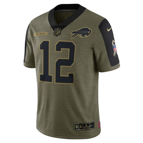 Jim Kelly Buffalo Bills Nike 2021 Salute To Service Retired Player Limited Jersey - Olive Jim Kelly Buffalo Bills Nike 2021 Salute To Service Retired Player Limited Jersey - Olive
