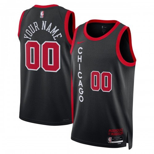 Chicago Bulls Nike Unisex 2023/24 Custom Swingman Jersey - Black - City Edition Chicago Bulls Nike Unisex 2023/24 Custom Swingman Jersey - Black - City Edition