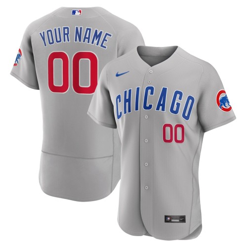 Chicago Cubs Nike Road Authentic Custom Jersey - Gray Chicago Cubs Nike Road Authentic Custom Jersey - Gray
