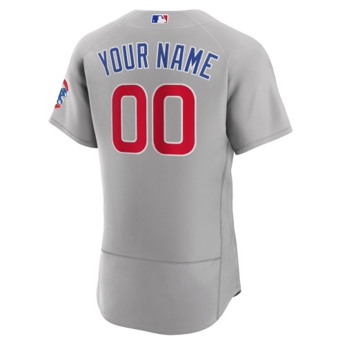 Chicago Cubs Nike Road Authentic Custom Jersey - Gray Chicago Cubs Nike Road Authentic Custom Jersey - Gray