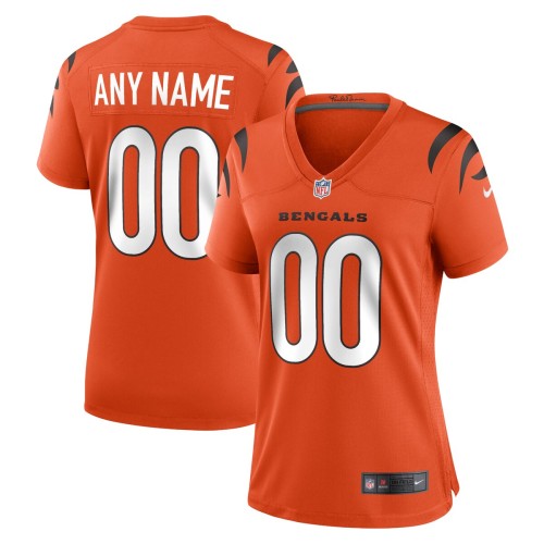 Cincinnati Bengals Nike Women's Alternate Game Custom Jersey - Orange Cincinnati Bengals Nike Women's Alternate Game Custom Jersey - Orange