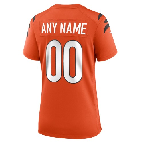 Cincinnati Bengals Nike Women's Alternate Game Custom Jersey - Orange Cincinnati Bengals Nike Women's Alternate Game Custom Jersey - Orange