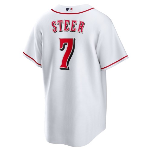 Spencer Steer Cincinnati Reds Nike Home Replica Jersey - White Spencer Steer Cincinnati Reds Nike Home Replica Jersey - White