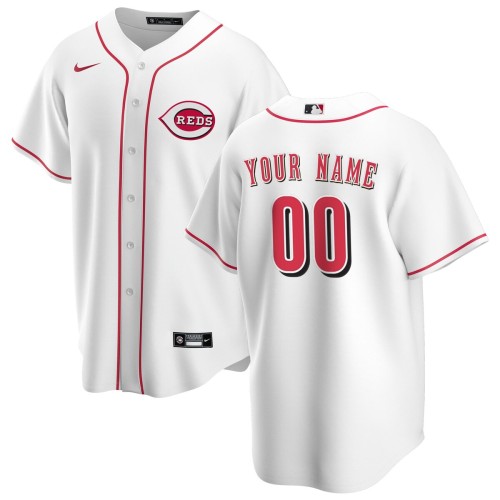 Cincinnati Reds Nike Home Replica Custom Jersey - White Cincinnati Reds Nike Home Replica Custom Jersey - White