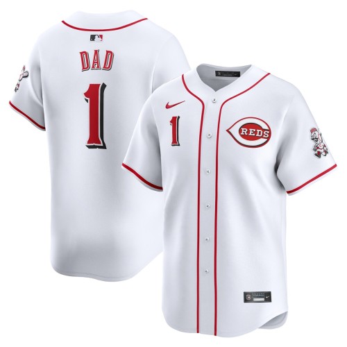 Cincinnati Reds Nike #1 Dad Home Limited Jersey - White Cincinnati Reds Nike #1 Dad Home Limited Jersey - White