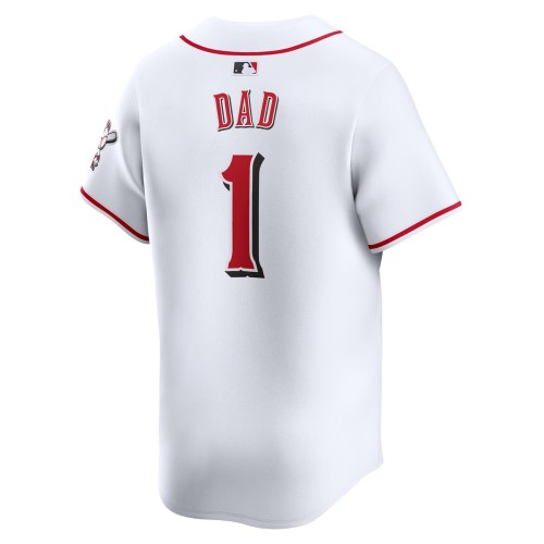 Cincinnati Reds Nike #1 Dad Home Limited Jersey - White Cincinnati Reds Nike #1 Dad Home Limited Jersey - White