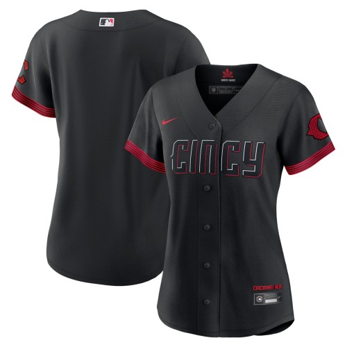 Cincinnati Reds Nike Women's 2023 City Connect Replica Jersey - Black Cincinnati Reds Nike Women's 2023 City Connect Replica Jersey - Black