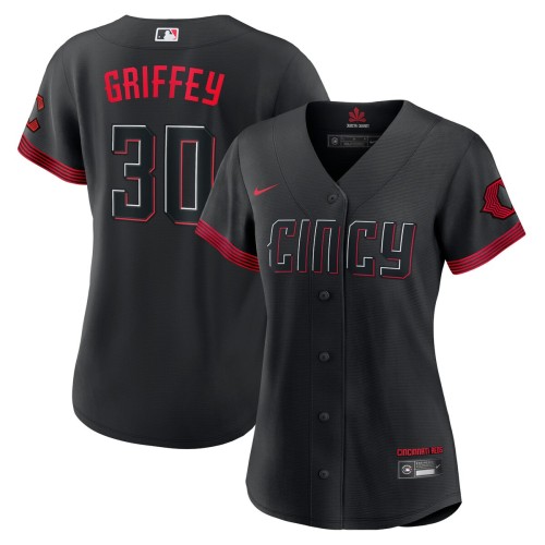 Ken Griffey Jr. Cincinnati Reds Nike Women's 2023 City Connect Replica Player Jersey - Black Ken Griffey Jr. Cincinnati Reds Nike Women's 2023 City Connect Replica Player Jersey - Black