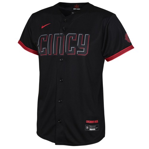 Cincinnati Reds Nike Youth 2023 City Connect Replica Jersey - Black Cincinnati Reds Nike Youth 2023 City Connect Replica Jersey - Black