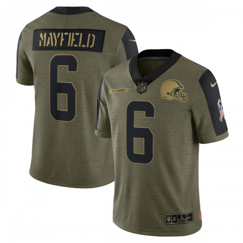 Baker Mayfield Cleveland Browns Nike 2021 Salute To Service Limited Player Jersey - Olive Baker Mayfield Cleveland Browns Nike 2021 Salute To Service Limited Player Jersey - Olive