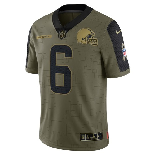 Baker Mayfield Cleveland Browns Nike 2021 Salute To Service Limited Player Jersey - Olive Baker Mayfield Cleveland Browns Nike 2021 Salute To Service Limited Player Jersey - Olive