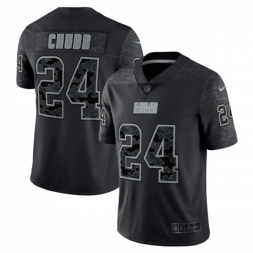 Nick Chubb Cleveland Browns Nike RFLCTV Limited Jersey - Black Nick Chubb Cleveland Browns Nike RFLCTV Limited Jersey - Black
