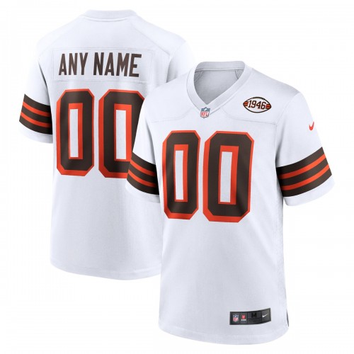 Cleveland Browns Nike 1946 Collection Alternate Custom Jersey - White Cleveland Browns Nike 1946 Collection Alternate Custom Jersey - White