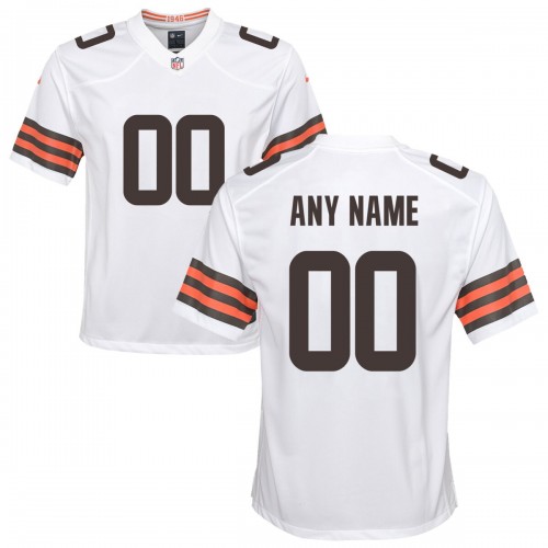 Nike Cleveland Browns Youth Custom Game Jersey - White Nike Cleveland Browns Youth Custom Game Jersey - White