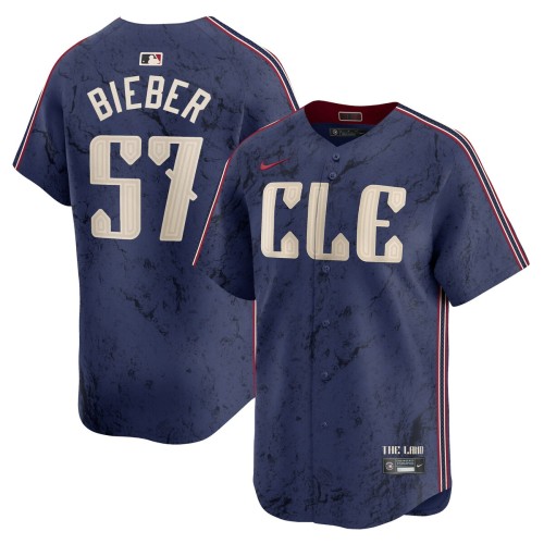 Shane Bieber Cleveland Guardians Nike 2024 City Connect Limited Jersey - Navy Shane Bieber Cleveland Guardians Nike 2024 City Connect Limited Jersey - Navy
