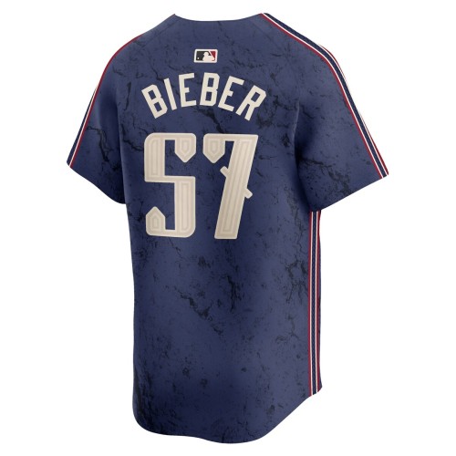 Shane Bieber Cleveland Guardians Nike 2024 City Connect Limited Jersey - Navy Shane Bieber Cleveland Guardians Nike 2024 City Connect Limited Jersey - Navy