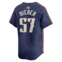 Shane Bieber Cleveland Guardians Nike 2024 City Connect Limited Jersey - Navy Shane Bieber Cleveland Guardians Nike 2024 City Connect Limited Jersey - Navy