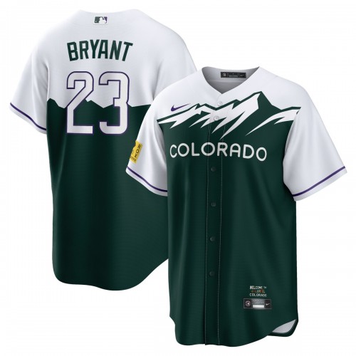 Kris Bryant Colorado Rockies Nike City Connect Replica Player Jersey - White/Forest Green Kris Bryant Colorado Rockies Nike City Connect Replica Player Jersey - White/Forest Green