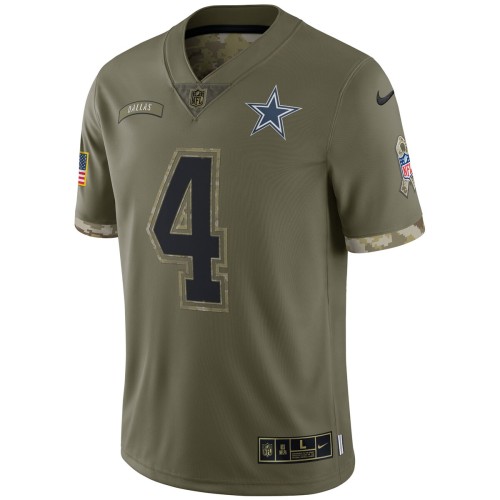 Dak Prescott Dallas Cowboys Nike 2022 Salute To Service Limited Jersey - Olive Dak Prescott Dallas Cowboys Nike 2022 Salute To Service Limited Jersey - Olive