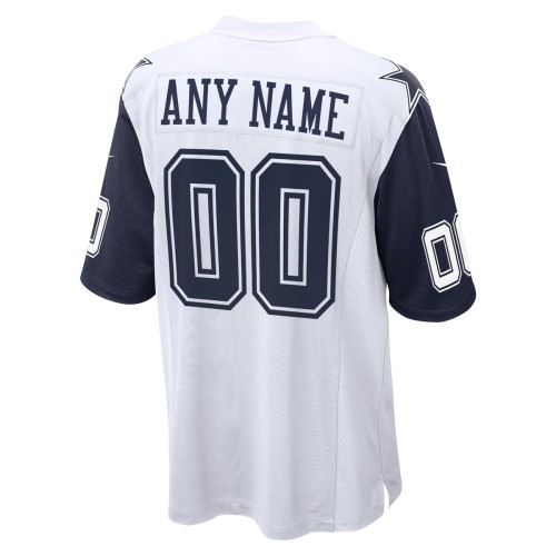 Dallas Cowboys Nike Alternate Custom Game Jersey - White Dallas Cowboys Nike Alternate Custom Game Jersey - White
