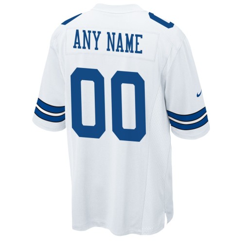 Dallas Cowboys Nike Custom Game Jersey - White Dallas Cowboys Nike Custom Game Jersey - White