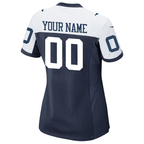 Dallas Cowboys Nike Women's Alternate Custom Game Jersey - Navy Dallas Cowboys Nike Women's Alternate Custom Game Jersey - Navy
