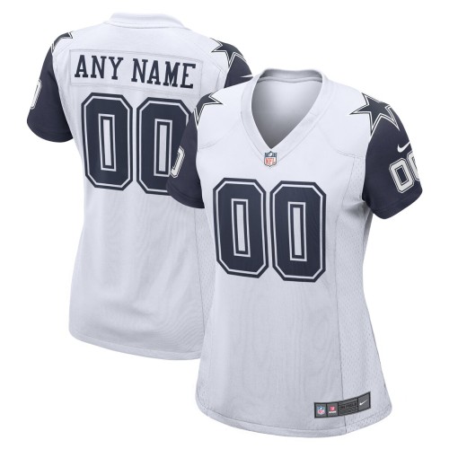 Dallas Cowboys Nike Women's Alternate Custom Game Jersey - White Dallas Cowboys Nike Women's Alternate Custom Game Jersey - White
