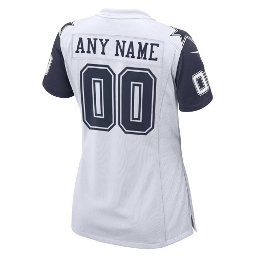Dallas Cowboys Nike Women's Alternate Custom Game Jersey - White Dallas Cowboys Nike Women's Alternate Custom Game Jersey - White