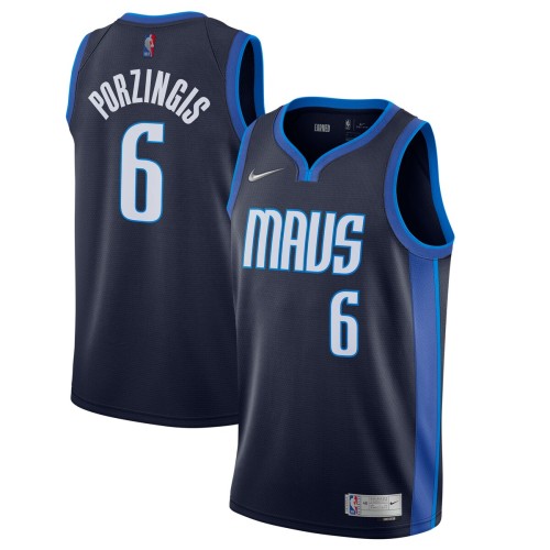 Kristaps Porzingis Dallas Mavericks Nike 2020/21 Swingman Player Jersey Navy - Earned Edition Kristaps Porzingis Dallas Mavericks Nike 2020/21 Swingman Player Jersey Navy - Earned Edition