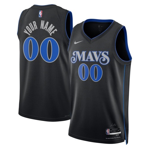 Dallas Mavericks Nike Unisex 2023/24 Custom Swingman Jersey - Black - City Edition Dallas Mavericks Nike Unisex 2023/24 Custom Swingman Jersey - Black - City Edition