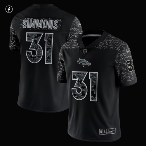 Justin Simmons Denver Broncos Nike RFLCTV Limited Jersey - Black Justin Simmons Denver Broncos Nike RFLCTV Limited Jersey - Black