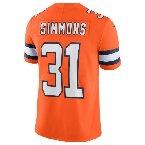 Justin Simmons Denver Broncos Nike Alternate Vapor Limited Jersey - Orange Justin Simmons Denver Broncos Nike Alternate Vapor Limited Jersey - Orange