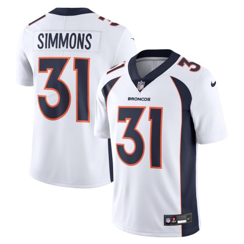 Justin Simmons Denver Broncos Nike Vapor Untouchable Limited Jersey - White Justin Simmons Denver Broncos Nike Vapor Untouchable Limited Jersey - White