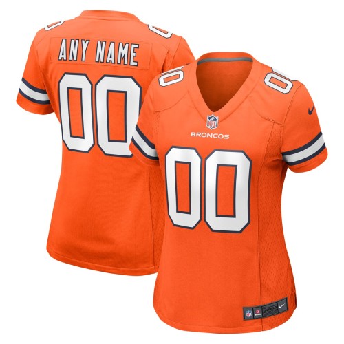 Denver Broncos Nike Women's Alternate Custom Game Jersey - Orange Denver Broncos Nike Women's Alternate Custom Game Jersey - Orange