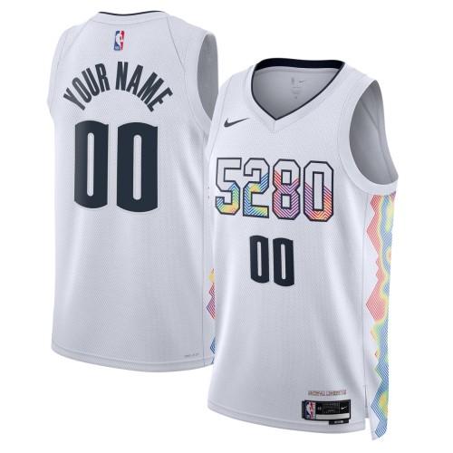 Denver Nuggets Nike Unisex 2024/25 Custom Swingman Jersey - City Edition - White Denver Nuggets Nike Unisex 2024/25 Custom Swingman Jersey - City Edition - White